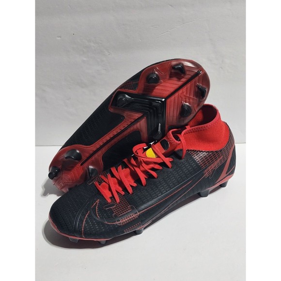 Nike Men size 8 Mercurial Superfly Customized YAVI Black and RED Soccer Cleats - Picture 1 of 11